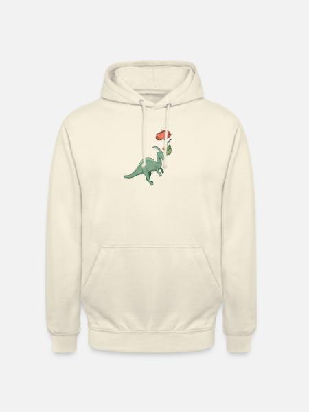 süßer Dinosaurier mit Blume - Unisex Hoodie - Vanille-Milchshake