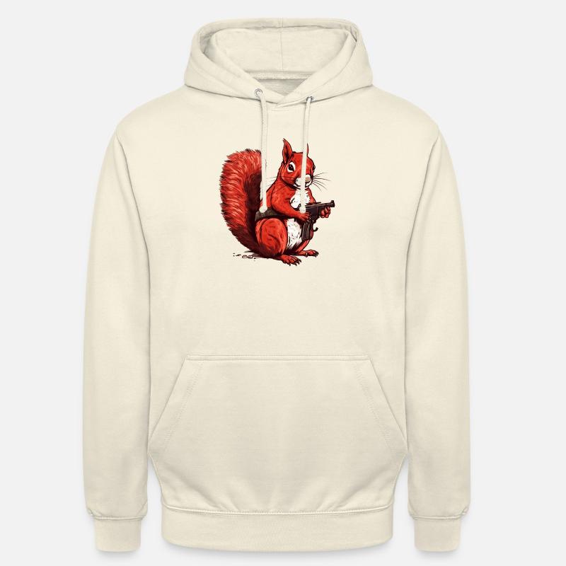Wehrhaftes süßes Eichhörnchen beweist Mut - Unisex Hoodie - Vanille-Milchshake