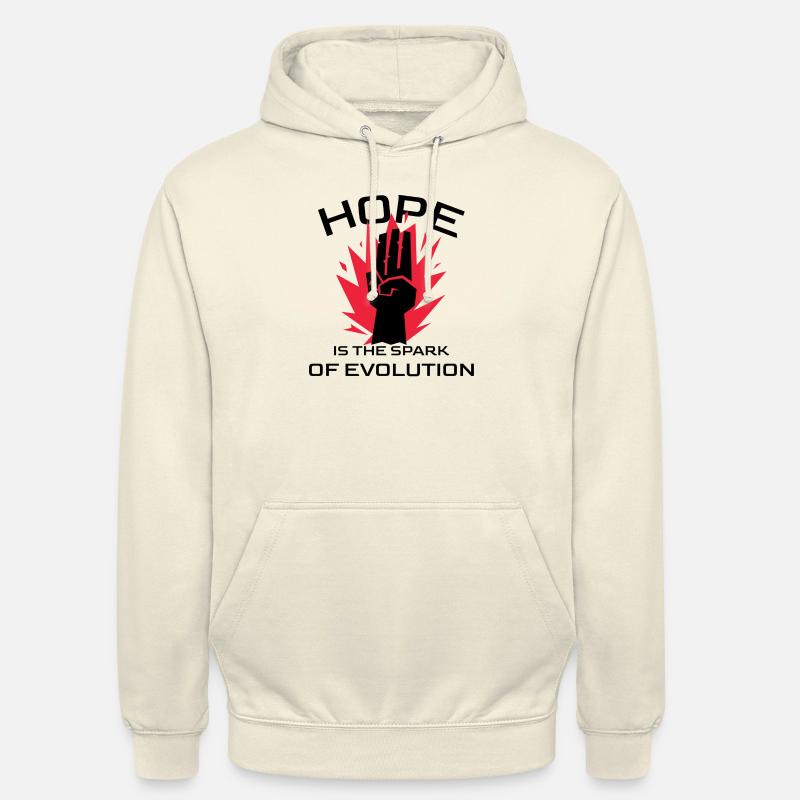 L’espoir est l’étincelle de l’évolution - Sweat-shirt à capuche unisexe - vanille