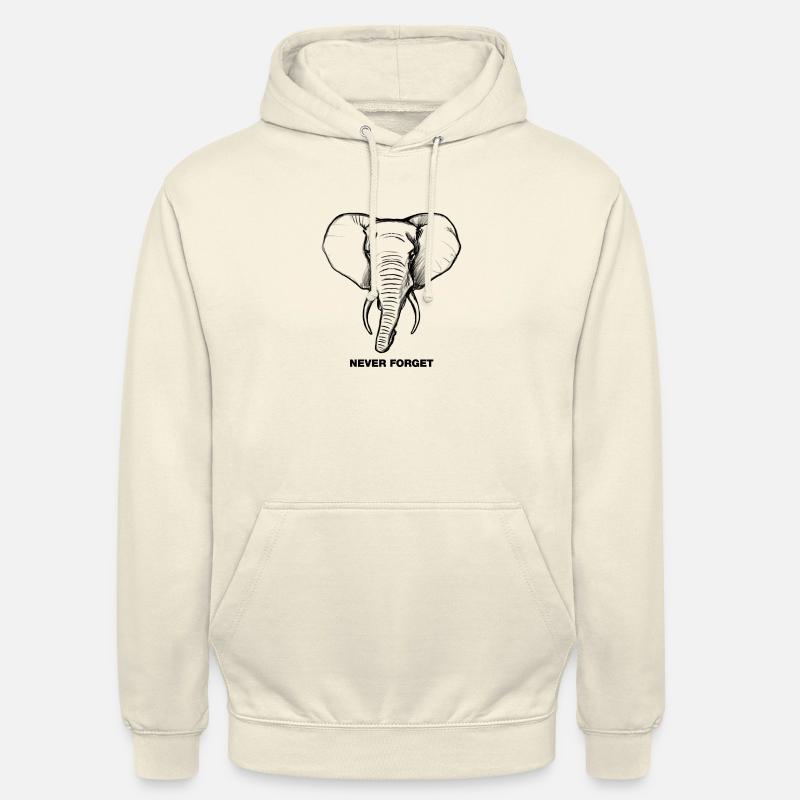 Elefant - Never forget - Unisex Hoodie - Vanille-Milchshake