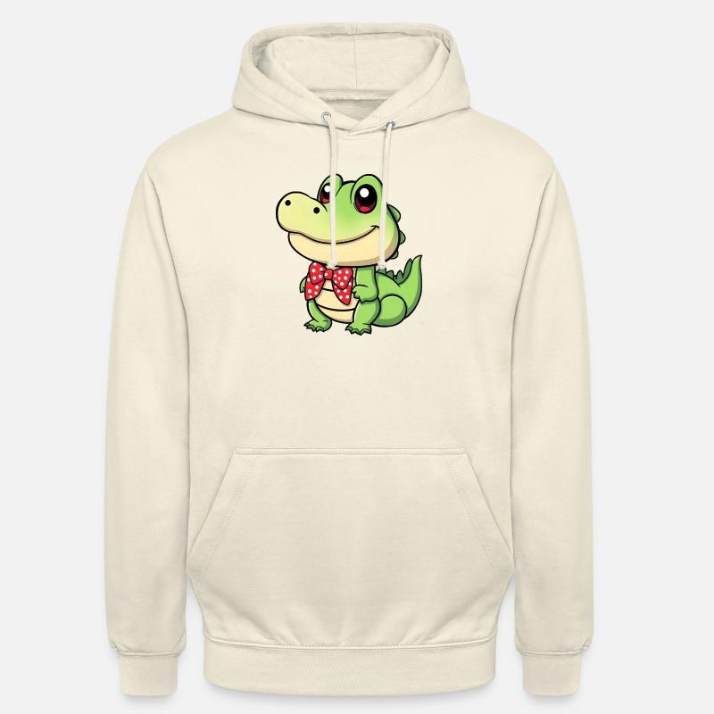 süßes Comic-Krokodil mit roter Krawatte - Unisex Hoodie - Vanille-Milchshake
