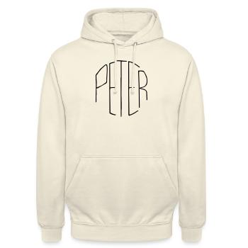 Peter - Unisex Hoodie - Vanille-Milchshake - Vorne - Alina (178cm) & Michal (187cm)