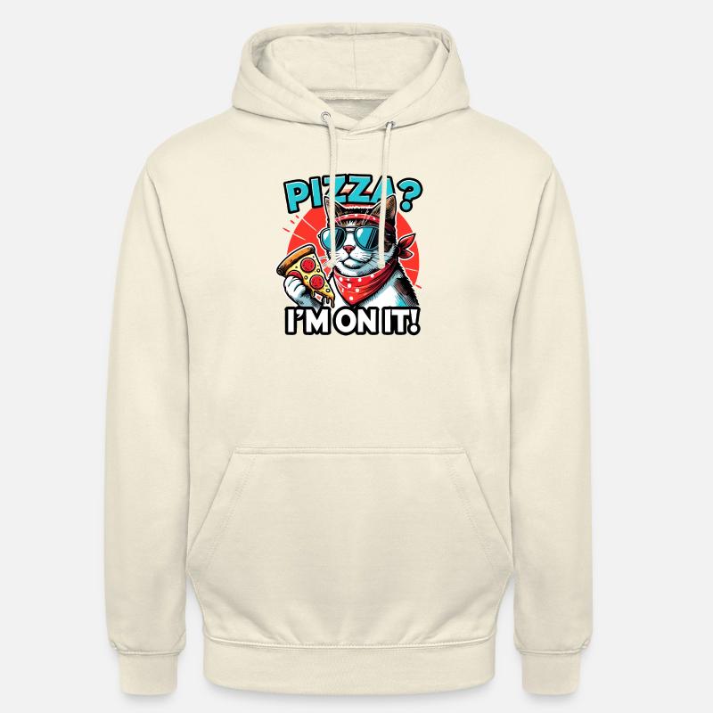 Chat à pizza - Sweat-shirt à capuche unisexe - vanille
