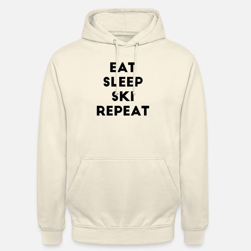 Mangia sciare del sonno ripetere Sciatore Dicendo - Felpa con cappuccio unisex - milkshake