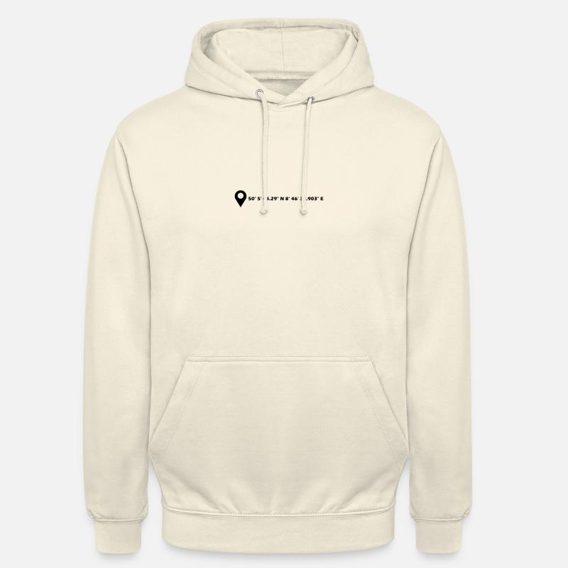 Coordonnées d’Offenbach am Main - Sweat-shirt à capuche unisexe - vanille