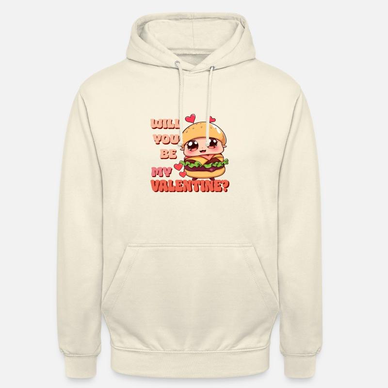 Burger - Serez-vous mon Valentin - Sweat-shirt à capuche unisexe - vanille