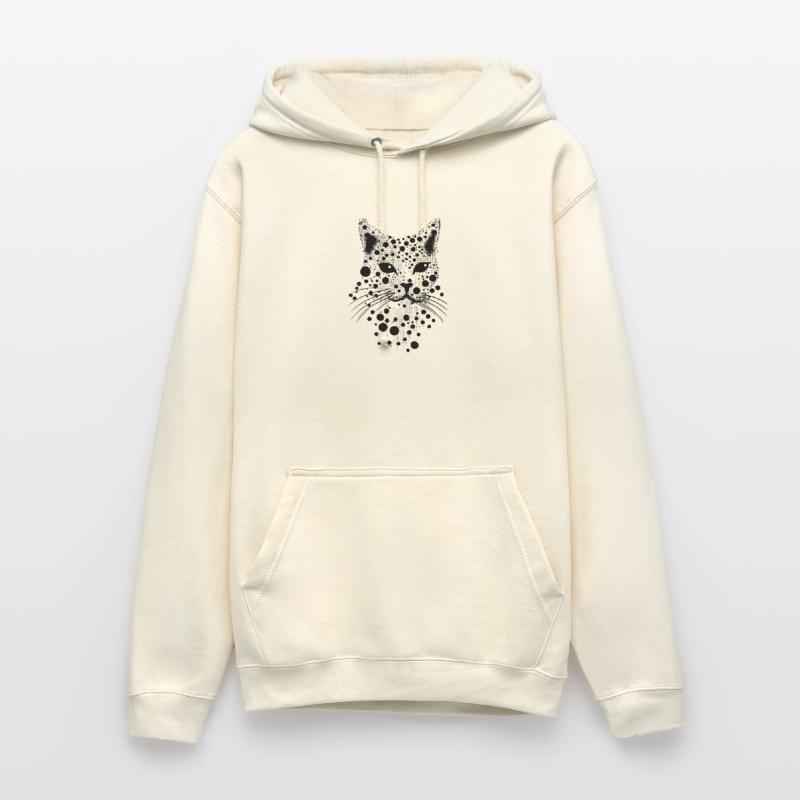 Visage de chat de chat dans la conception de points Sweat-shirt à capuche unisexe