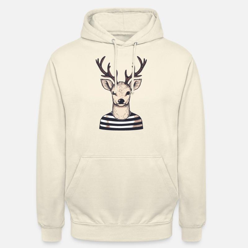 Hipster Hirsch mit Geweih - Unisex Hoodie - Vanille-Milchshake