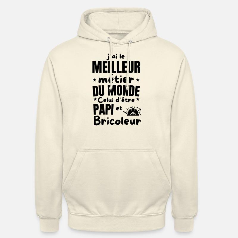 PAPI BRICOLEUR - Sweat-shirt à capuche unisexe - vanille