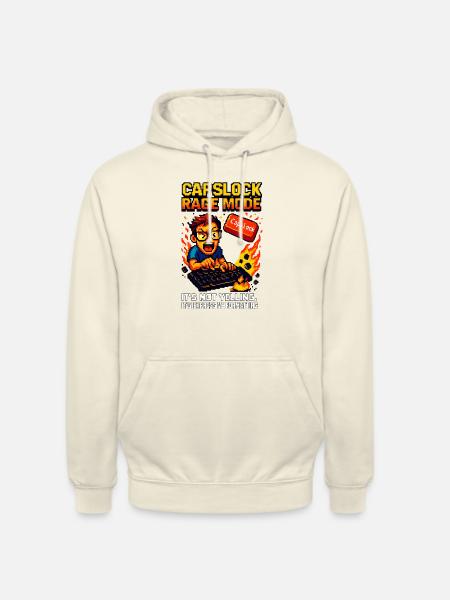 Capslock Rage Mode - Unisex Hoodie - vanilla