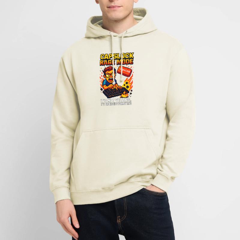 Capslock Rage Mode - Nerd de pixels en colère Sweat-shirt à capuche unisexe