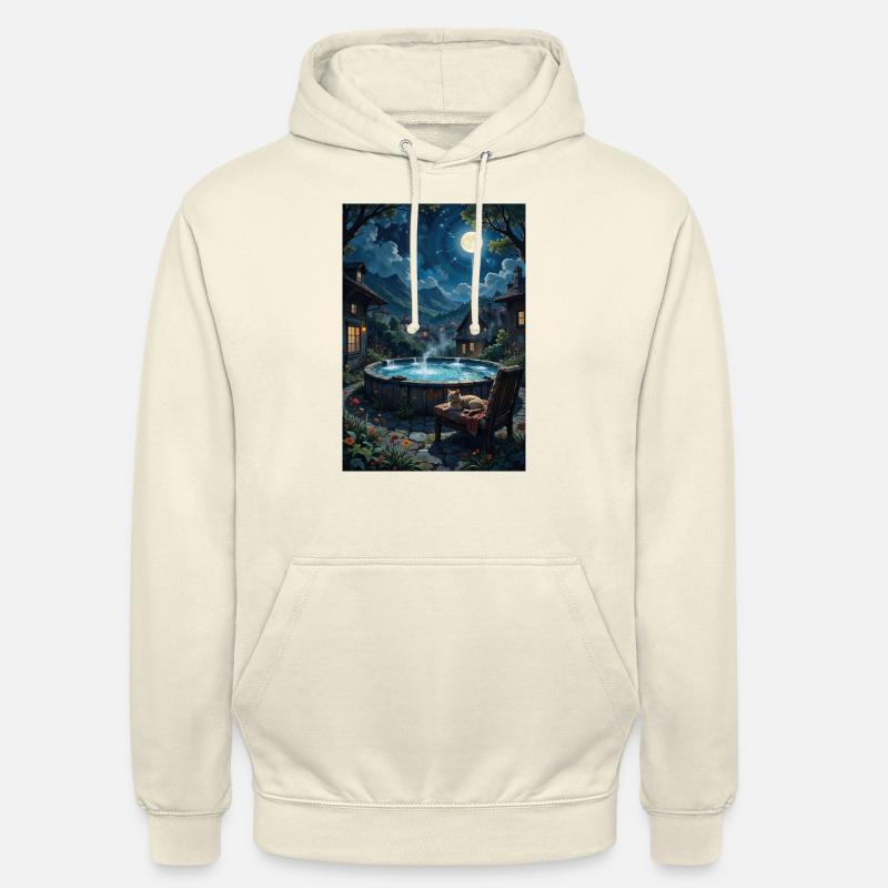 Landschaft mit einer Katze. - Unisex Hoodie - Vanille-Milchshake