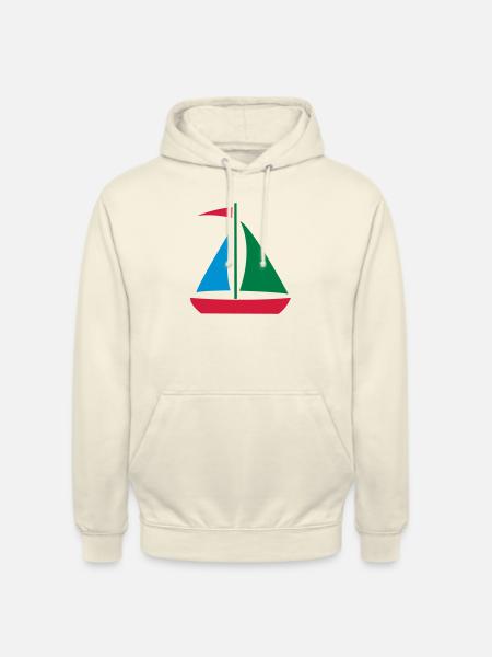 sailboat_2_3clr - Unisex Hoodie - vanilla