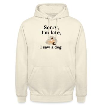 verstorbener Hundeliebhaber - Unisex Hoodie - Vanille-Milchshake - Vorne - Alina (178cm) & Michal (187cm)