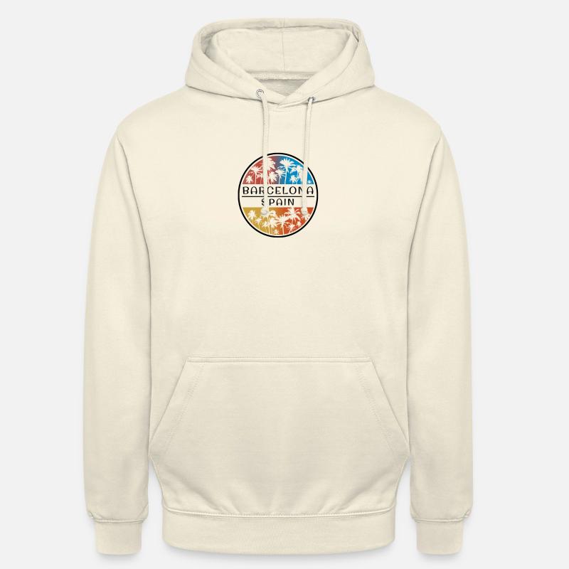 Barcelone Espagne Palmier Vacances Élégantes - Sweat-shirt à capuche unisexe - vanille