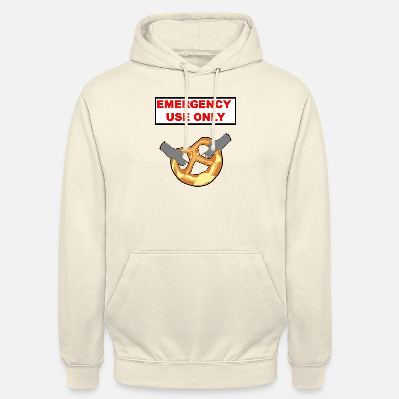 Bretzel Emergency use only - Sweat-shirt à capuche unisexe - vanille