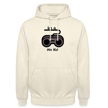 90s Kid - Unisex Hoodie - Vanille-Milchshake - Vorne - Alina (178cm) & Michal (187cm)