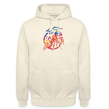 animal, bête, faune, espèce animale, art, forêt, flore - Sweat-shirt à capuche unisexe - vanille - Devant - Alina (178cm) & Michal (187cm)