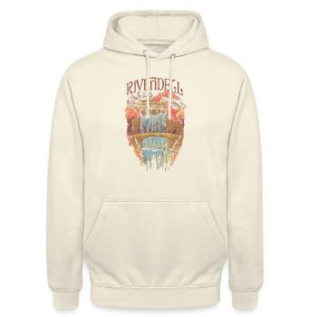 Der Herr Der Ringe Rivendell & Gefährten - Unisex Hoodie - Vanille-Milchshake - Vorne - Alina (178cm) & Michal (187cm)