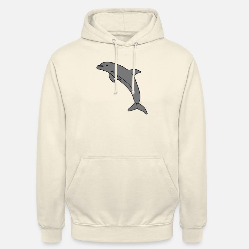 dauphin sautant dauphin sautant dolphin - Sweat-shirt à capuche unisexe - vanille