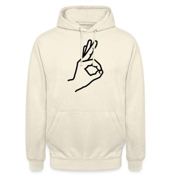 Finger - Unisex Hoodie - vanilla - Front - Alina (178cm) & Michal (187cm)