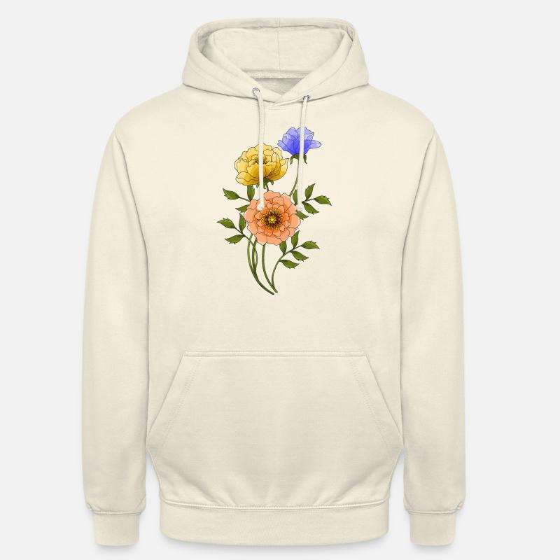 Fleurs - Sweat-shirt à capuche unisexe - vanille
