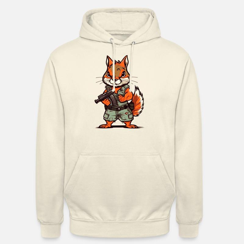 Écureuils armés jusqu’aux dents - Sweat-shirt à capuche unisexe - vanille