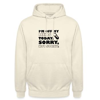 Ich nehme heute keine Medikamente - ein lustiges Projekt - Unisex Hoodie - Vanille-Milchshake - Vorne - Alina (178cm) & Michal (187cm)