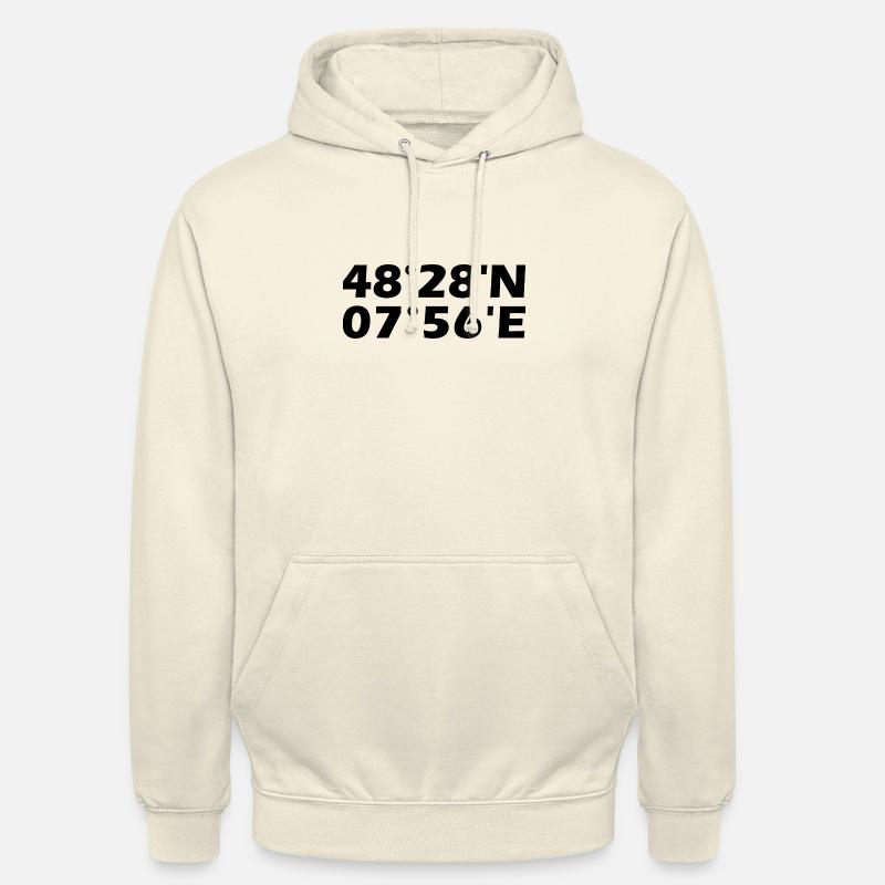 Coordonnées d’Offenburg - Sweat-shirt à capuche unisexe - vanille