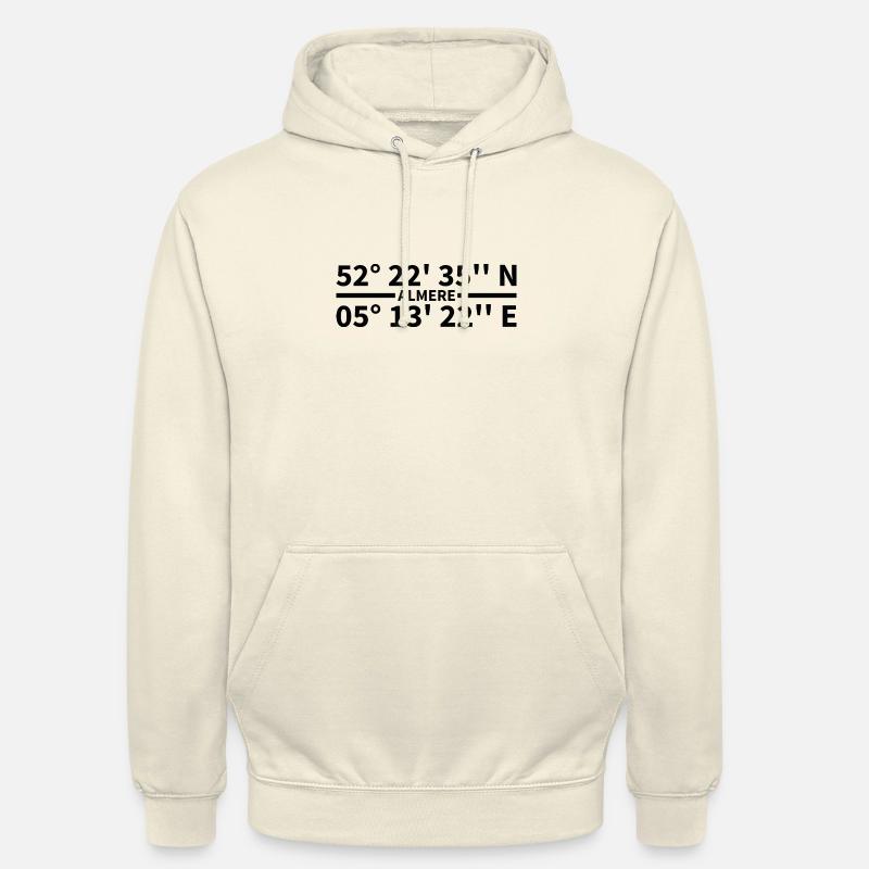 Coordonnées d’Almere - Sweat-shirt à capuche unisexe - vanille