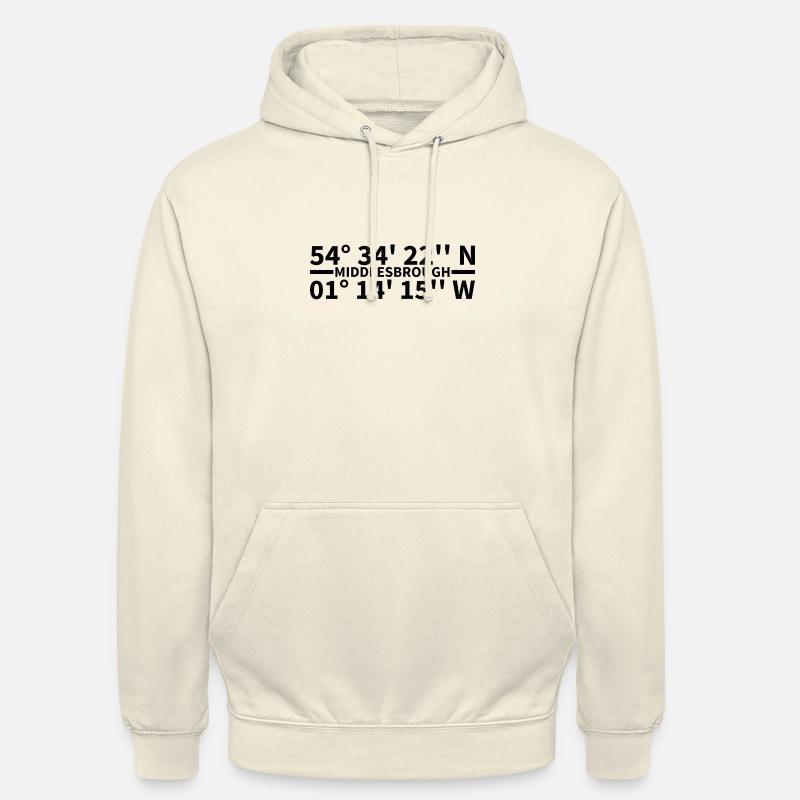 Coordonnées de Middlesbrough - Sweat-shirt à capuche unisexe - vanille