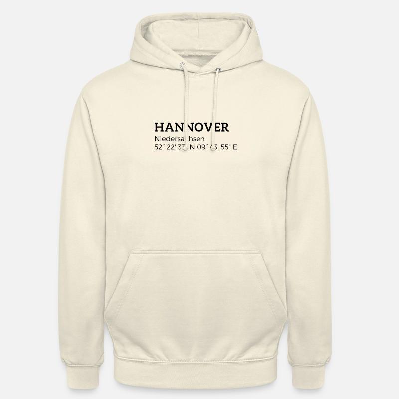coordonnées Hanovre Basse-Saxe - Sweat-shirt à capuche unisexe - vanille