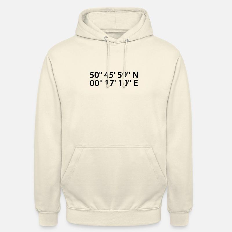Coordonnées d’Eastbourne - Sweat-shirt à capuche unisexe - vanille