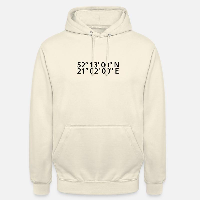 Coordonnées de Varsovie - Sweat-shirt à capuche unisexe - vanille