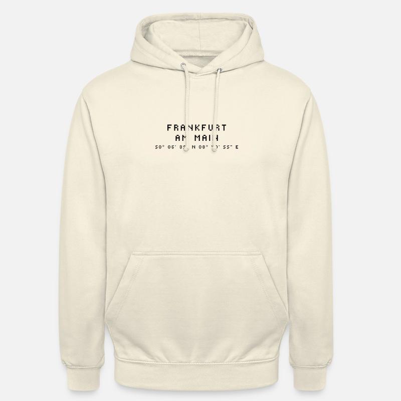 Coordonnées de Francfort-sur-le-Main - Sweat-shirt à capuche unisexe - vanille