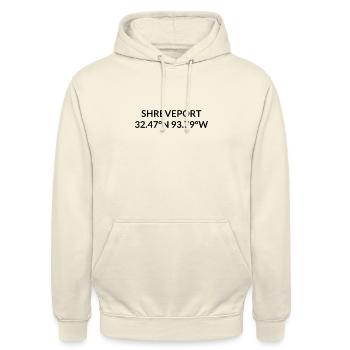Shreveport Louisiana USA Koordinaten - Unisex Hoodie - Vanille-Milchshake - Vorne - Alina (178cm) & Michal (187cm)