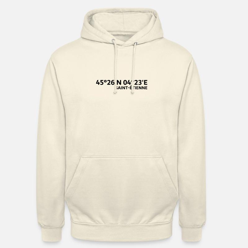 Coordonnées de Saint-Étienne - Sweat-shirt à capuche unisexe - vanille
