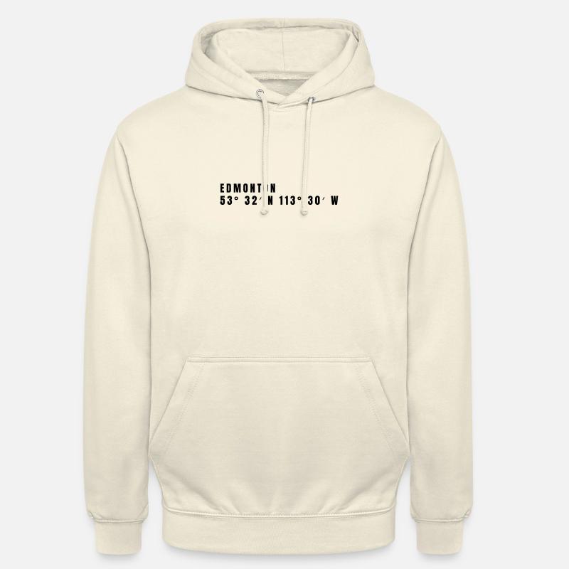 Coordonnées Edmonton, Canada - Sweat-shirt à capuche unisexe - vanille