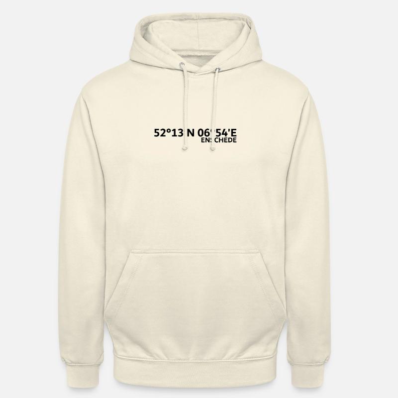 Coordonnées d’Enschede - Sweat-shirt à capuche unisexe - vanille