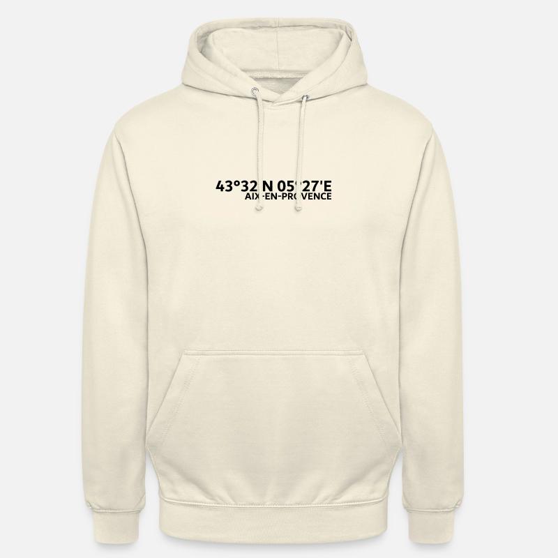 Coordonnées d’Aix-en-Provence - Sweat-shirt à capuche unisexe - vanille
