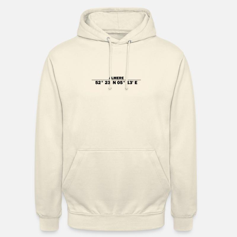 Coordonnées d’Almere - Sweat-shirt à capuche unisexe - vanille