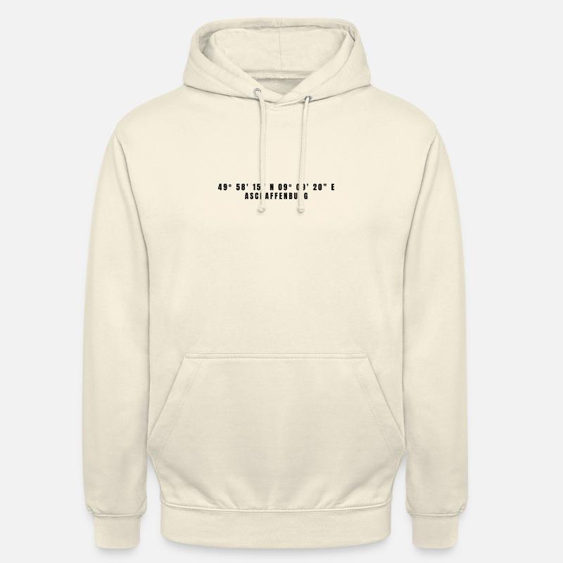 Coordonnées Aschaffenburg Bavière - Sweat-shirt à capuche unisexe - vanille
