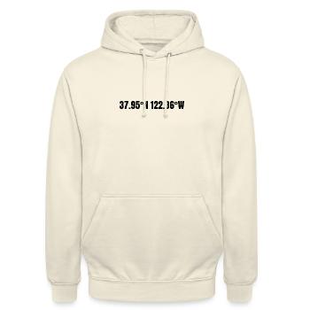 Richmond California USA Koordinaten - Unisex Hoodie - Vanille-Milchshake - Vorne - Alina (178cm) & Michal (187cm)