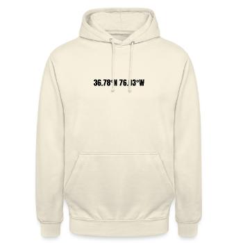Virginia Beach Virginia USA Koordinaten - Unisex Hoodie - Vanille-Milchshake - Vorne - Alina (178cm) & Michal (187cm)