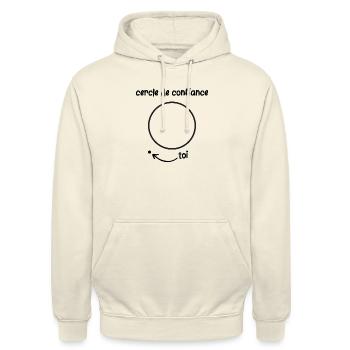cercle de confiance - Sweat-shirt à capuche unisexe - vanille - Devant - Alina (178cm) & Michal (187cm)