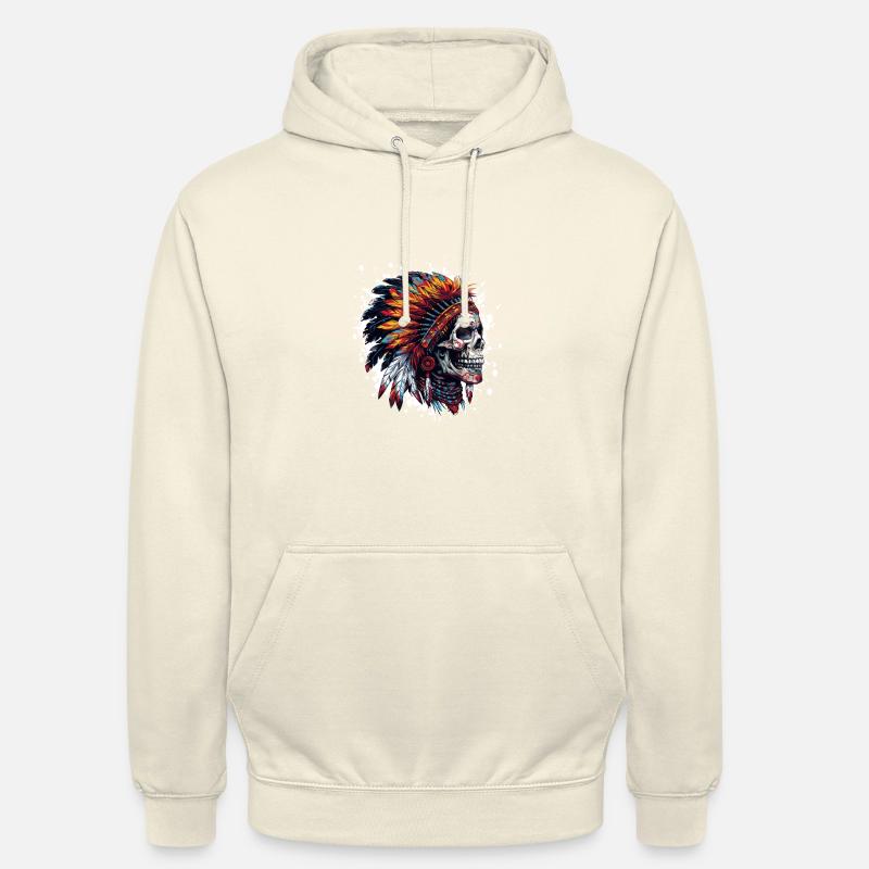 Crâne de chef indien - Sweat-shirt à capuche unisexe - vanille