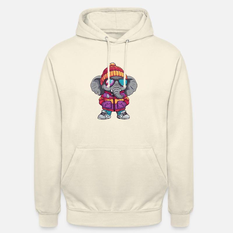 Elephant Cool Comic - Unisex Hoodie - vanilla