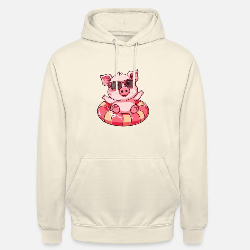 Cochon Été Bande Dessinée - Sweat-shirt à capuche unisexe - vanille