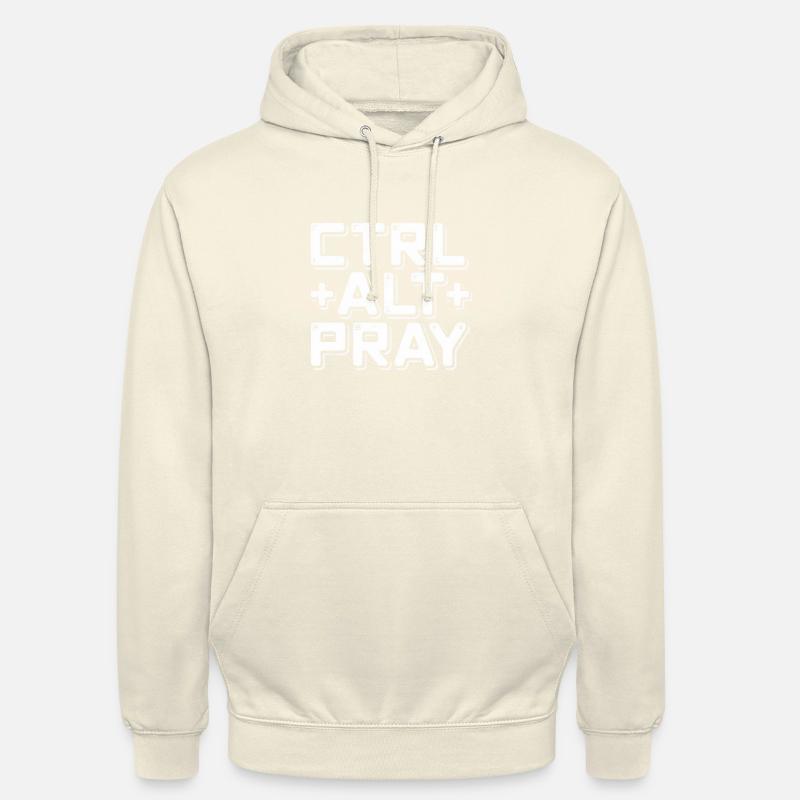 Message chrétien Ctrl Alt Prier - Sweat-shirt à capuche unisexe - vanille