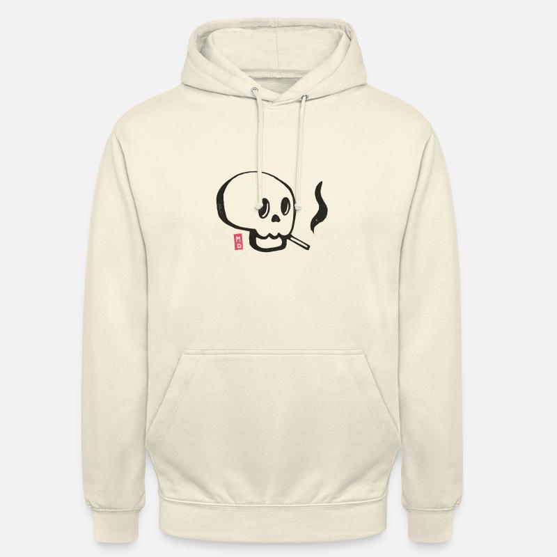 Schädel raucht eine Zigarette - Unisex Hoodie - Vanille-Milchshake